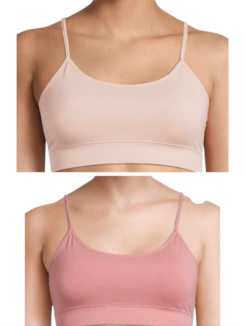 2 NWOT NO BOUNDRIES Adjustable Straps Bralettes Colors: Blush & Cream